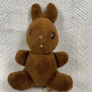 Vintage Animal Fair Brown Bunny Rabbit BELL IN EAR Jingle Stuffed Plush 14"